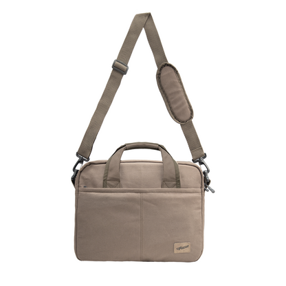 Alta Canvas Dark Beige Laptop Messenger Bag
