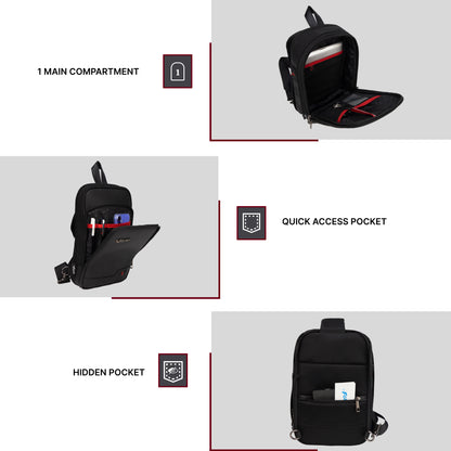 Aspen 8L Black Crossbody Sling Soft Bag