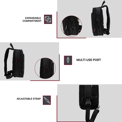 Aspen 8L Black Crossbody Sling Soft Bag