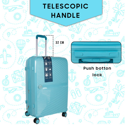 STV PP02 28" Turtle Blue Expandable Large Check-in Suitcase