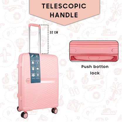 STV PP02 28" Peach Expandable Large Check-in Suitcase