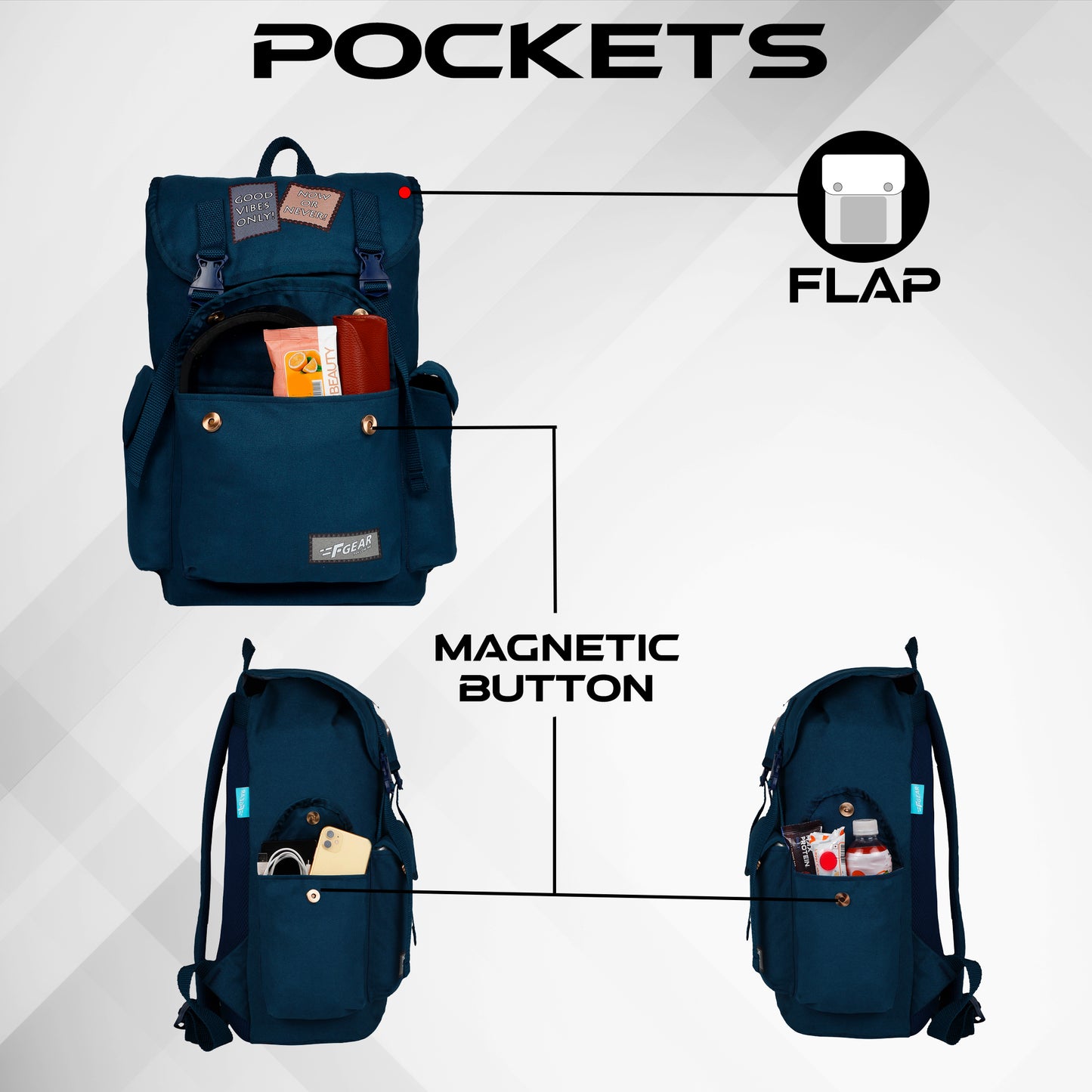 Webster Navy Canvas 21L Backpack