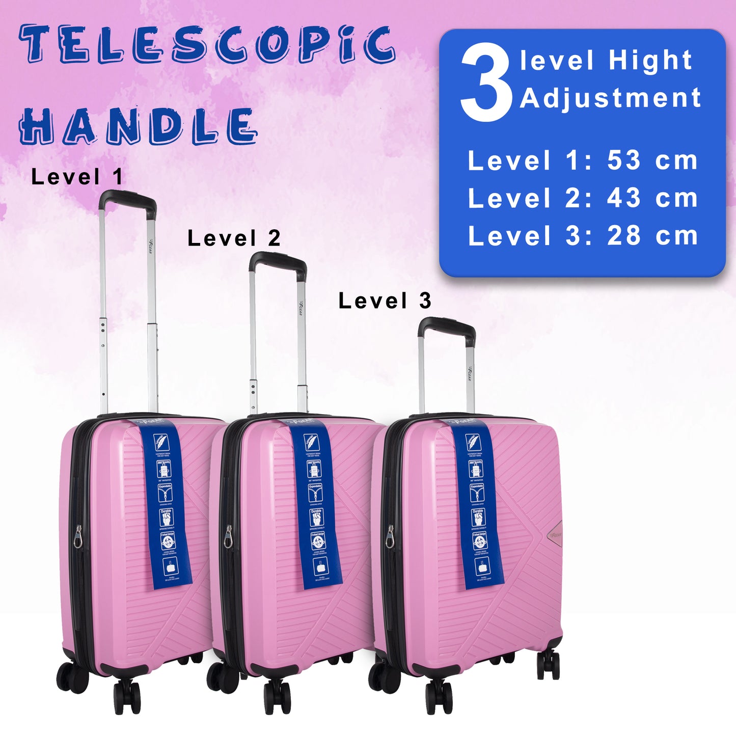 STV PP03 20" Pink Expandable Cabin (Small) Suitcase