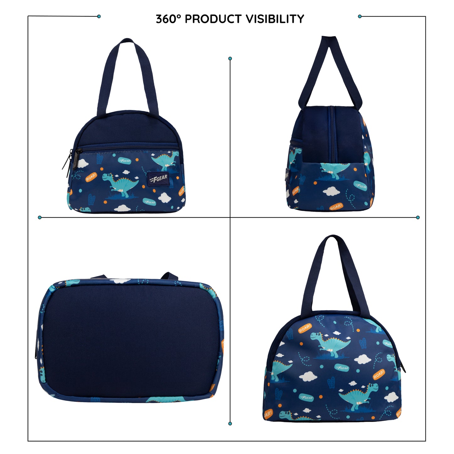 Nugget 7L Blue Roar Dino Lunch Bag