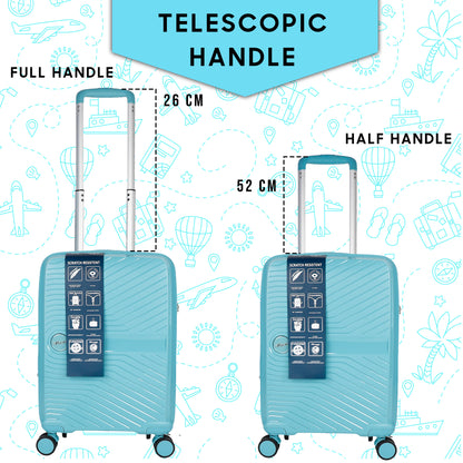 STV PP02 20" Turtle Blue Expandable Cabin (Small) Suitcase