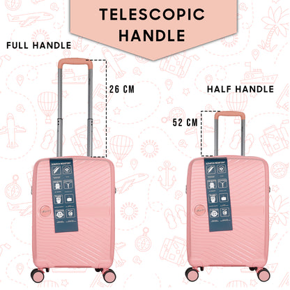 STV PP02 20" Peach Expandable Cabin (Small) Suitcase