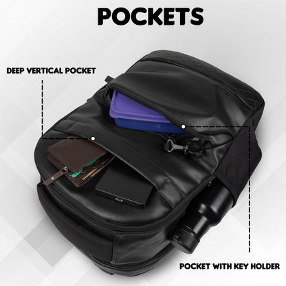 Luxur V2 27L Black Laptop Backpack with Raincover