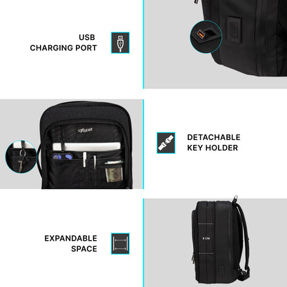 Lucerne 41L Black Tech Laptop Backpack