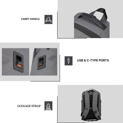 Bellagio 20L Grey Laptop Backpack