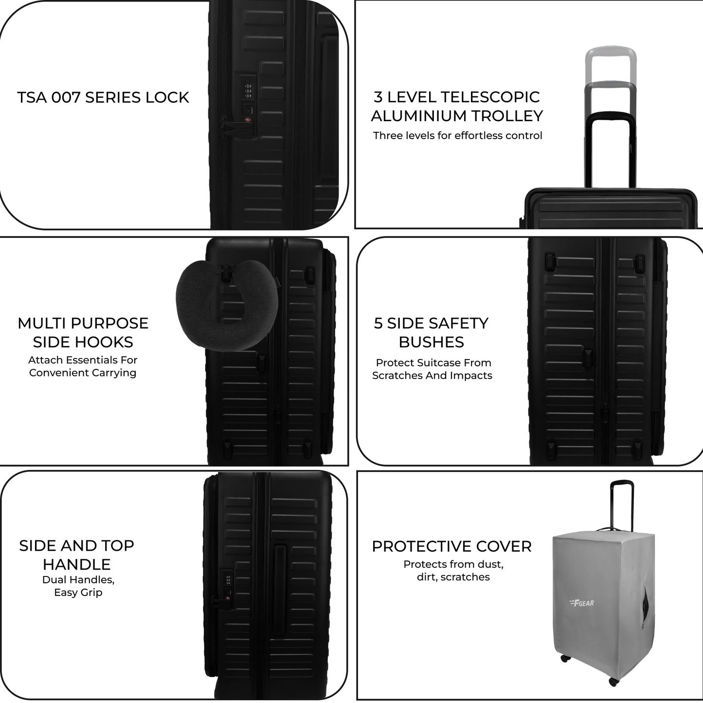 Windsor Black 68 cms Medium Front Opening Trunk-Style Check-in Strolley with Expander