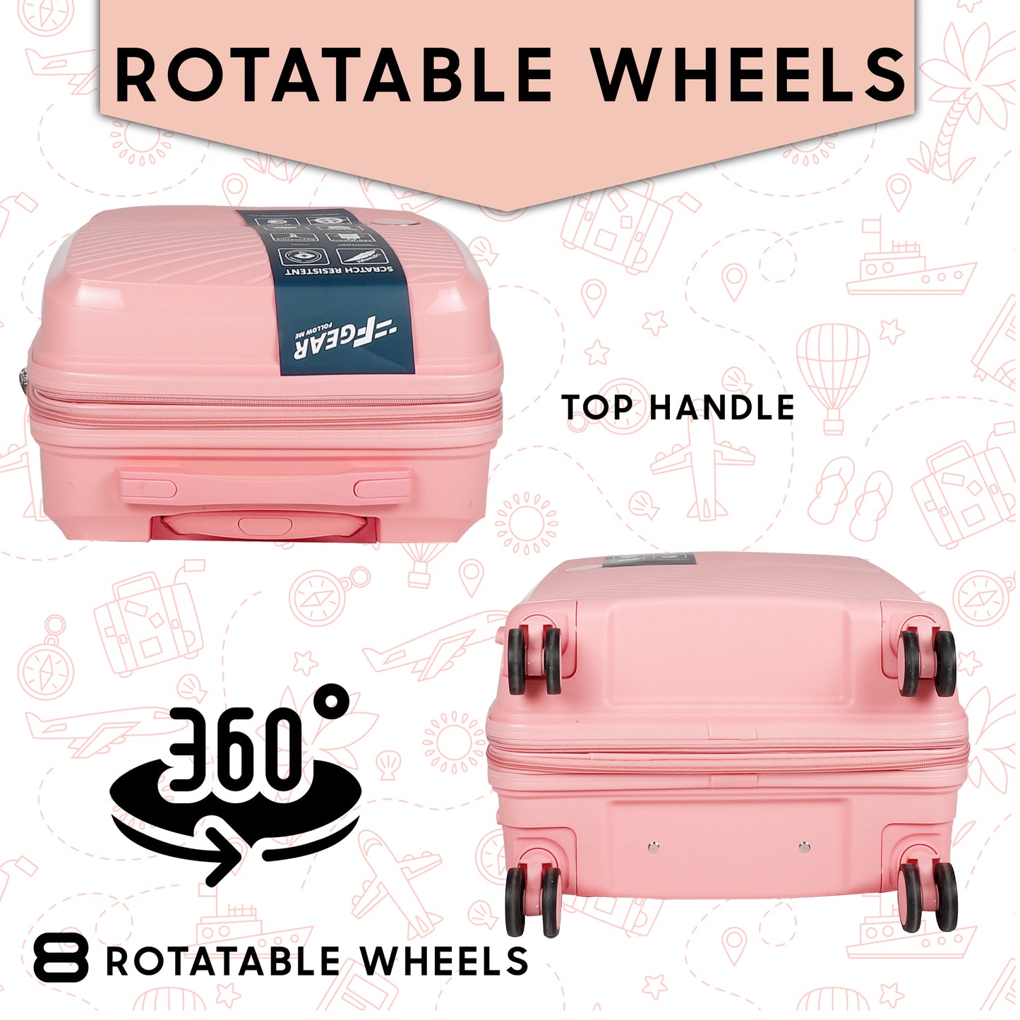 STV PP02 28" Peach Expandable Large Check-in Suitcase