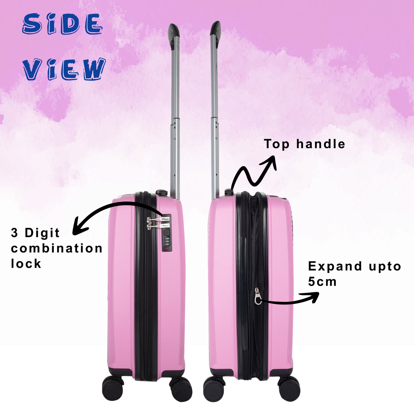 STV PP03 20" Pink Expandable Cabin (Small) Suitcase