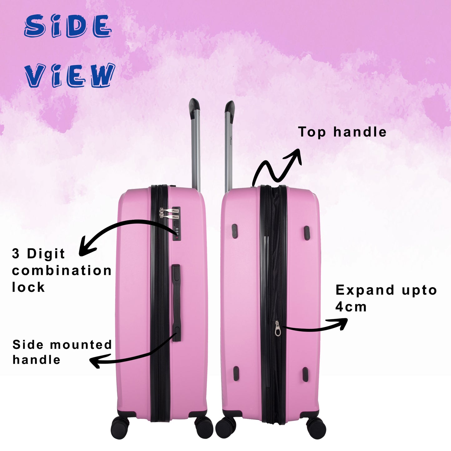 Goliath 24" Pink Expandable Medium Check-in Suitcase