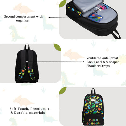 Playcraft 19L Dino BlackBackpack Backpack