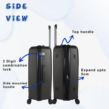 Goliath Dark Grey Expandable Cabin Suitcase Set of 3