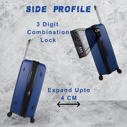 STV PP03 24" Light Blue Expandable Medium Check-in Suitcase