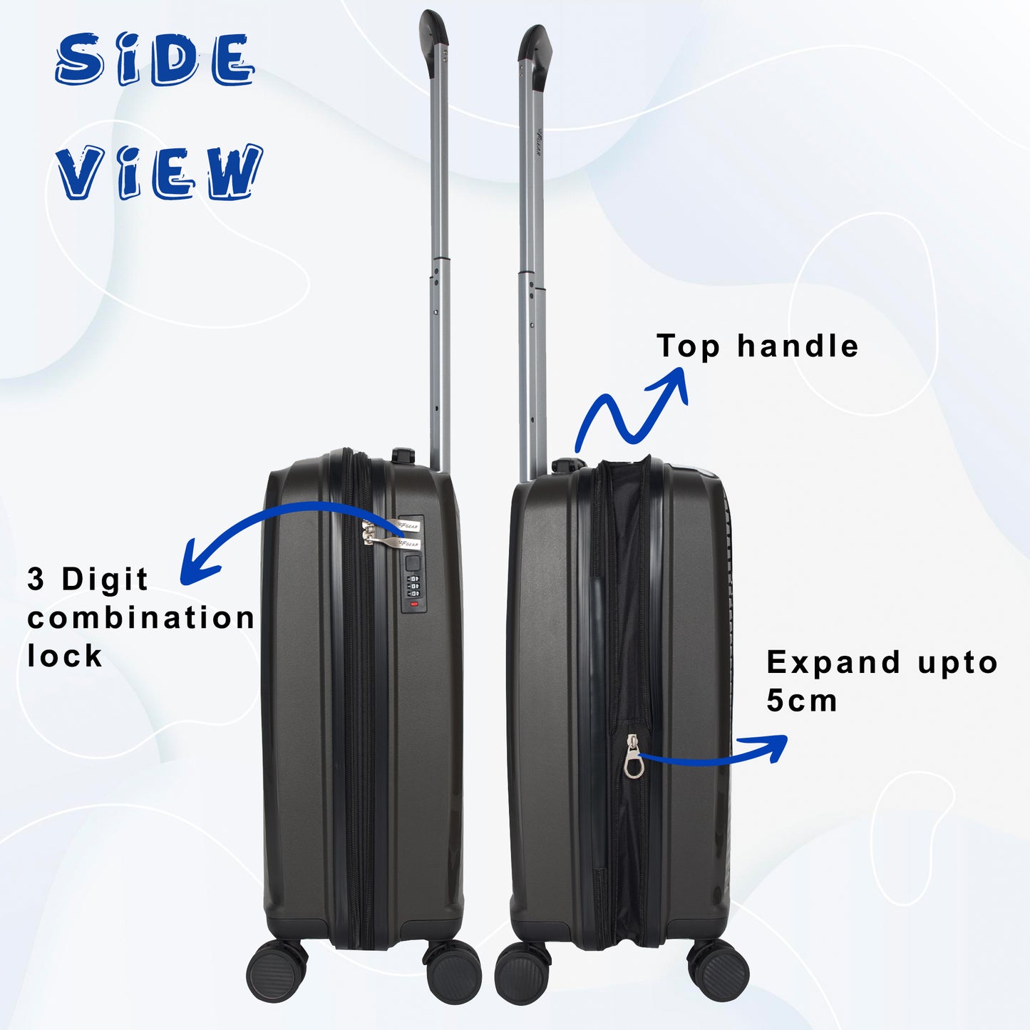 Goliath 20" Grey Expandable Cabin (Small) Suitcase