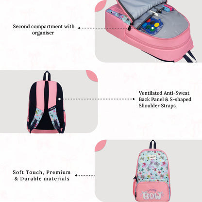 Playcraft  19L Bow Pink Backpack Backpack