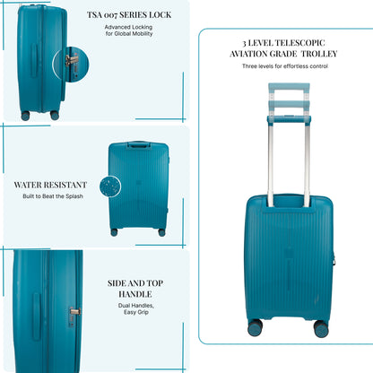 F Gear Myton Small Front Opening Cyan Blue Cabin Strolley