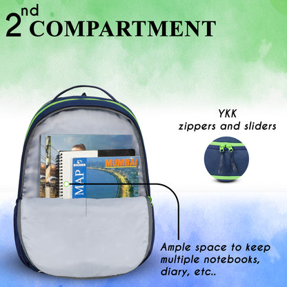 Follow Me 35L Navy Blue Green Backpack