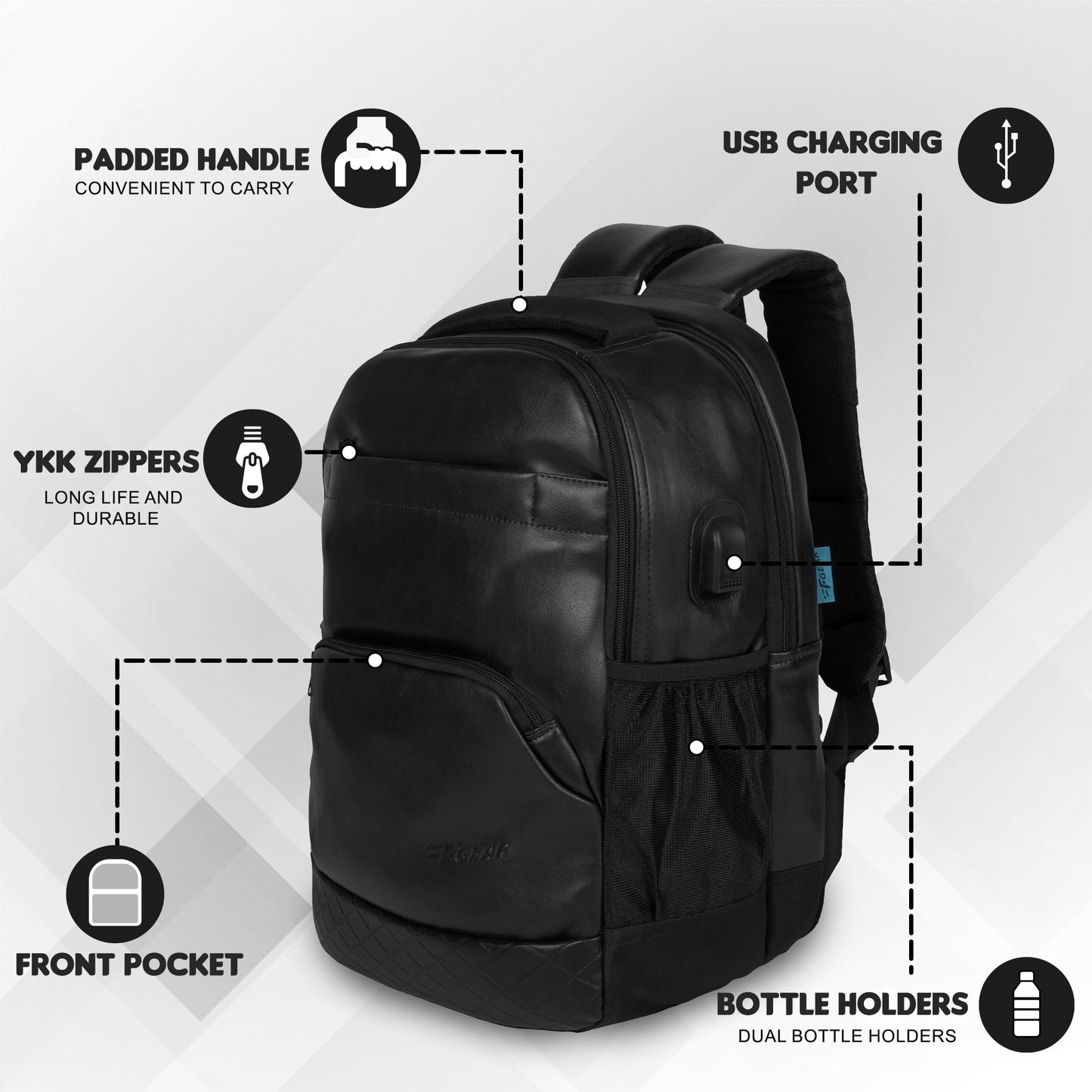 Luxur V2 27L Black Laptop Backpack with Raincover