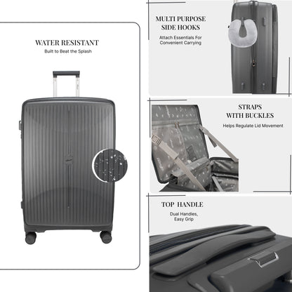 F Gear Myton Large Front Opening Dark Grey Check-in Strolley