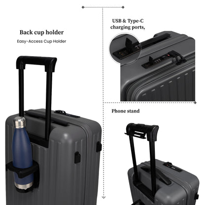 Montreal Small Cabin Pro Steel Grey 54 cms Front-Opening Strolley