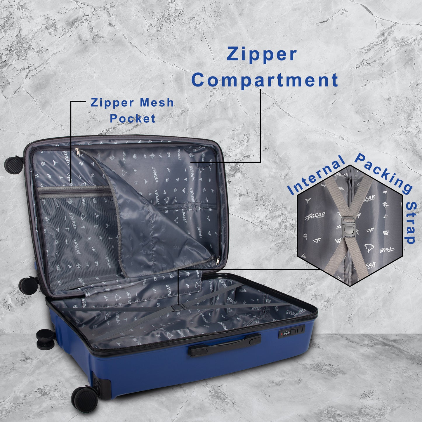 Goliath 24" Light Blue Expandable Medium Check-in Suitcase