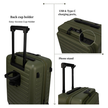 Sedona Small Cabin Pro Army Green 55 cms Front-Opening Strolley