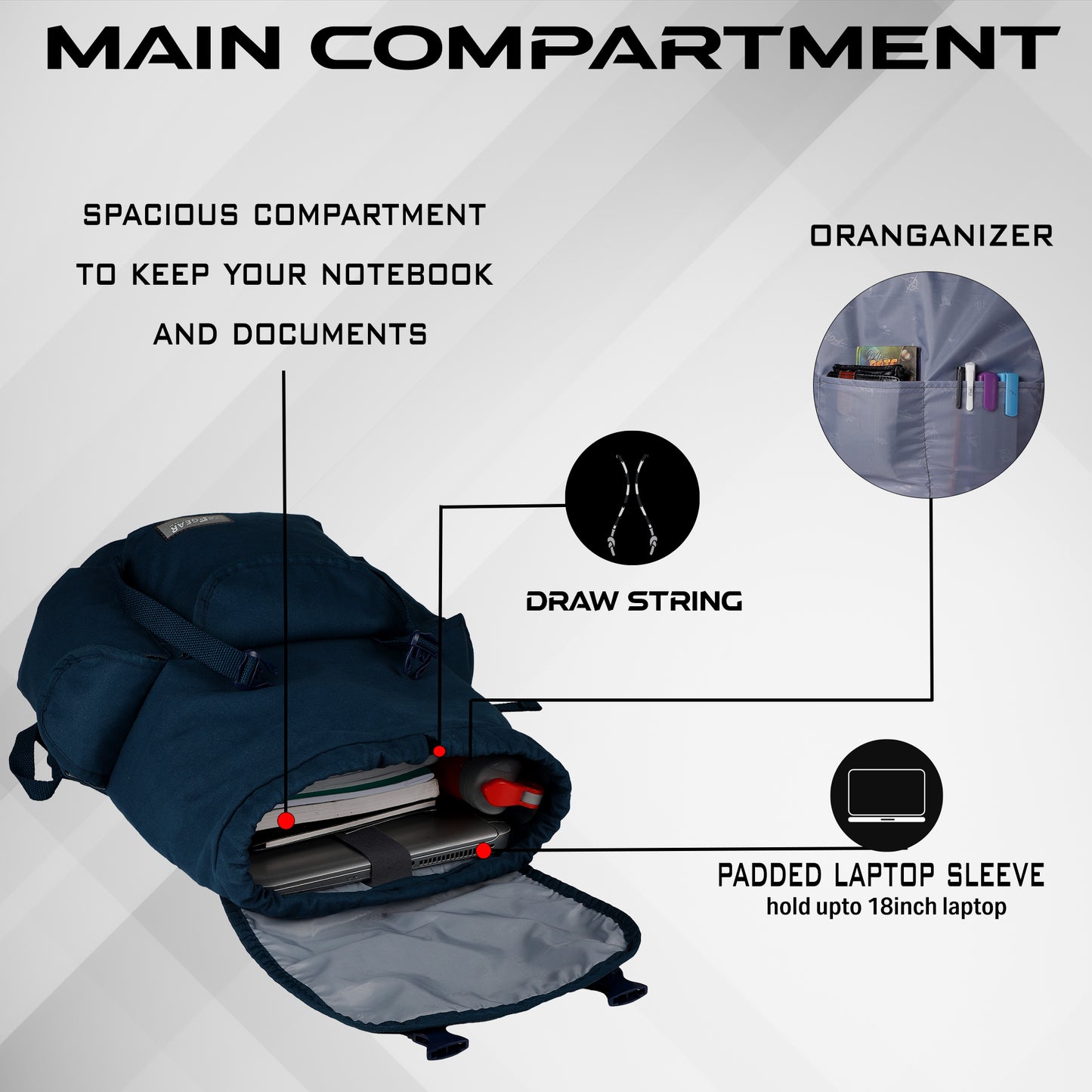 Webster Navy Canvas 21L Backpack