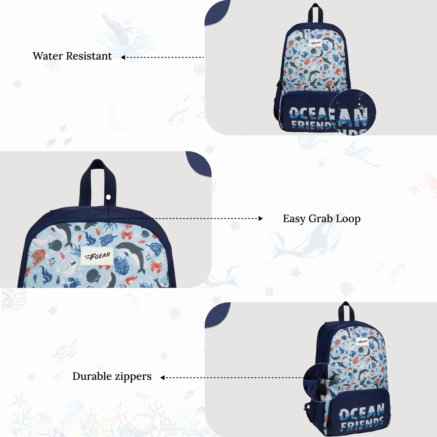 Playcraft  19L Blue Ocean Friends Backpack Backpack