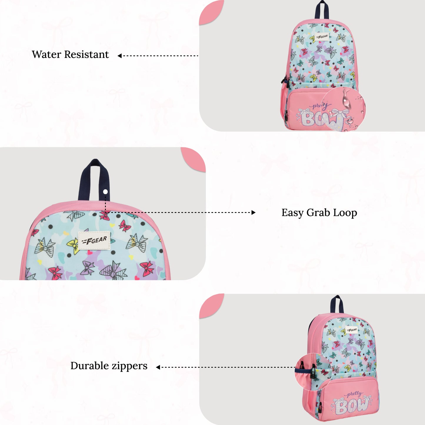 Playcraft  19L Bow Pink Backpack Backpack