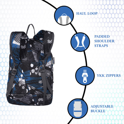 Ferris Geometric Blue Black Backpack