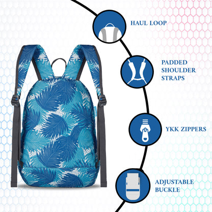Ferris 7 L Ferns Aqua  Navy Blue Backpack