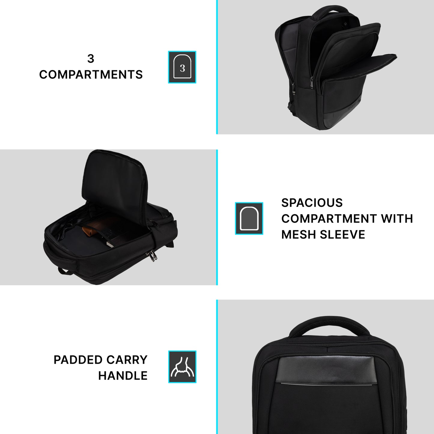 Brussels 21L Black Laptop Backpack