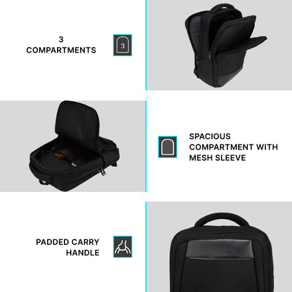 Brussels 21L Black Laptop Backpack