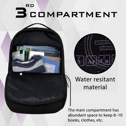 Sarcy 36L Black Backpack with Raincover