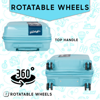 STV PP02 24" Turtle Blue Expandable Medium Check-in Suitcase