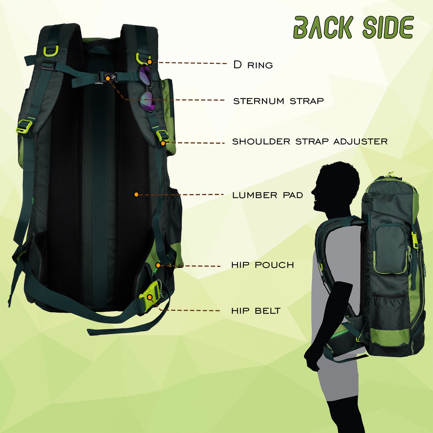 Tomahawk Spruce Forest Green 75L Rucksack