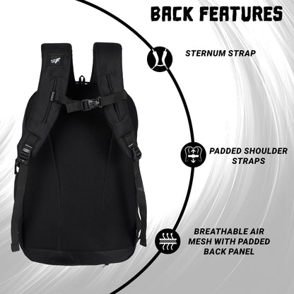 J7717 Rainbow Black 26L Laptop Backpack with Raincover