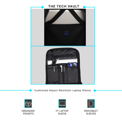 Lucerne 41L Black Tech Laptop Backpack