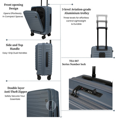 Sedona Small Cabin Pro Stone Blue 55 cms Front-Opening Strolley