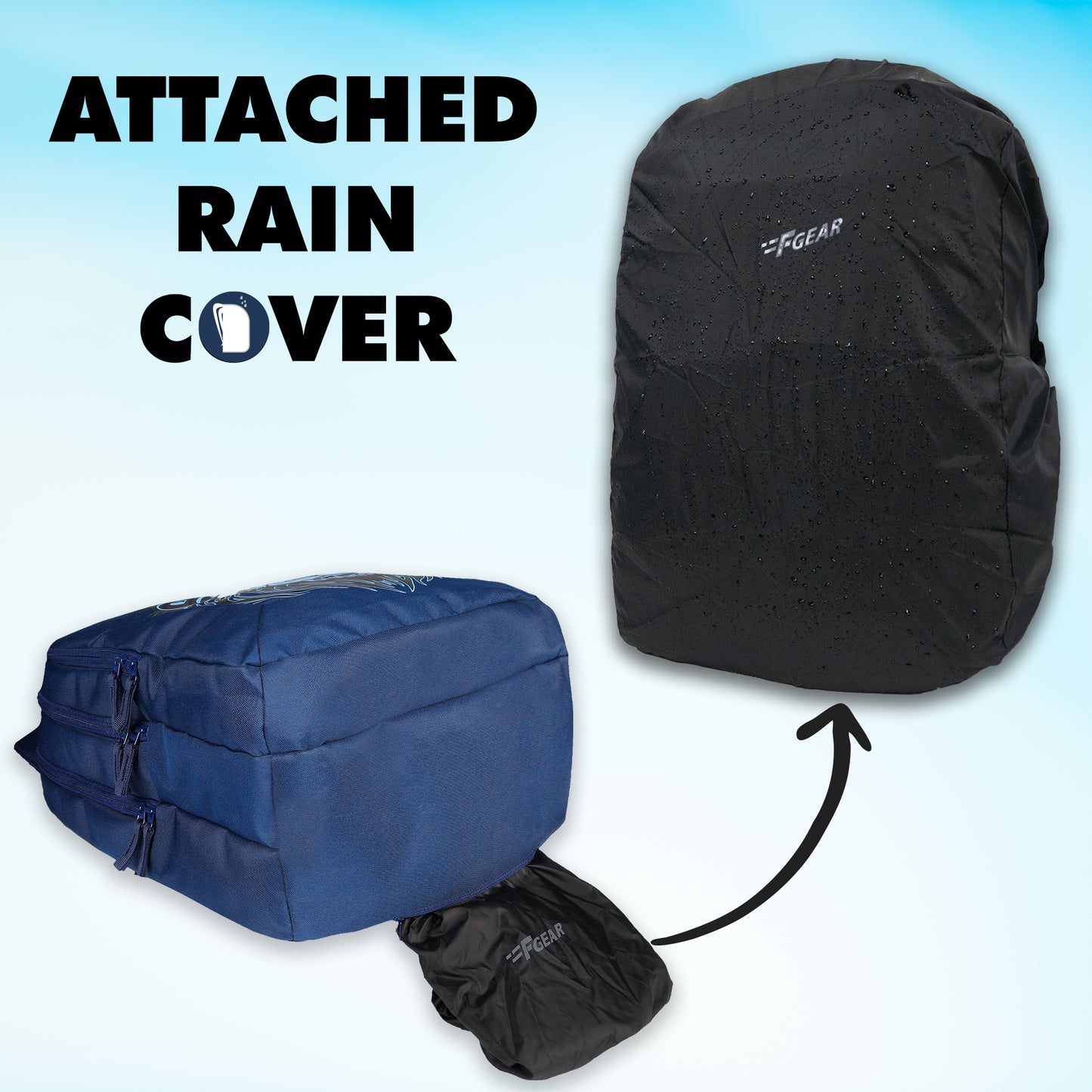 J7737 Mystery 31L Navy Laptop Backpack with Raincover