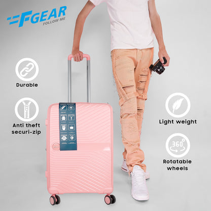 STV PP02 28" Peach Expandable Large Check-in Suitcase