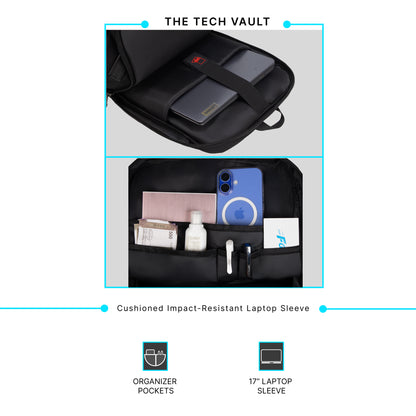 Brussels 21L Black Laptop Backpack