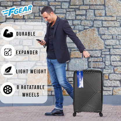 Goliath Dark Grey Expandable Cabin Suitcase Set of 3