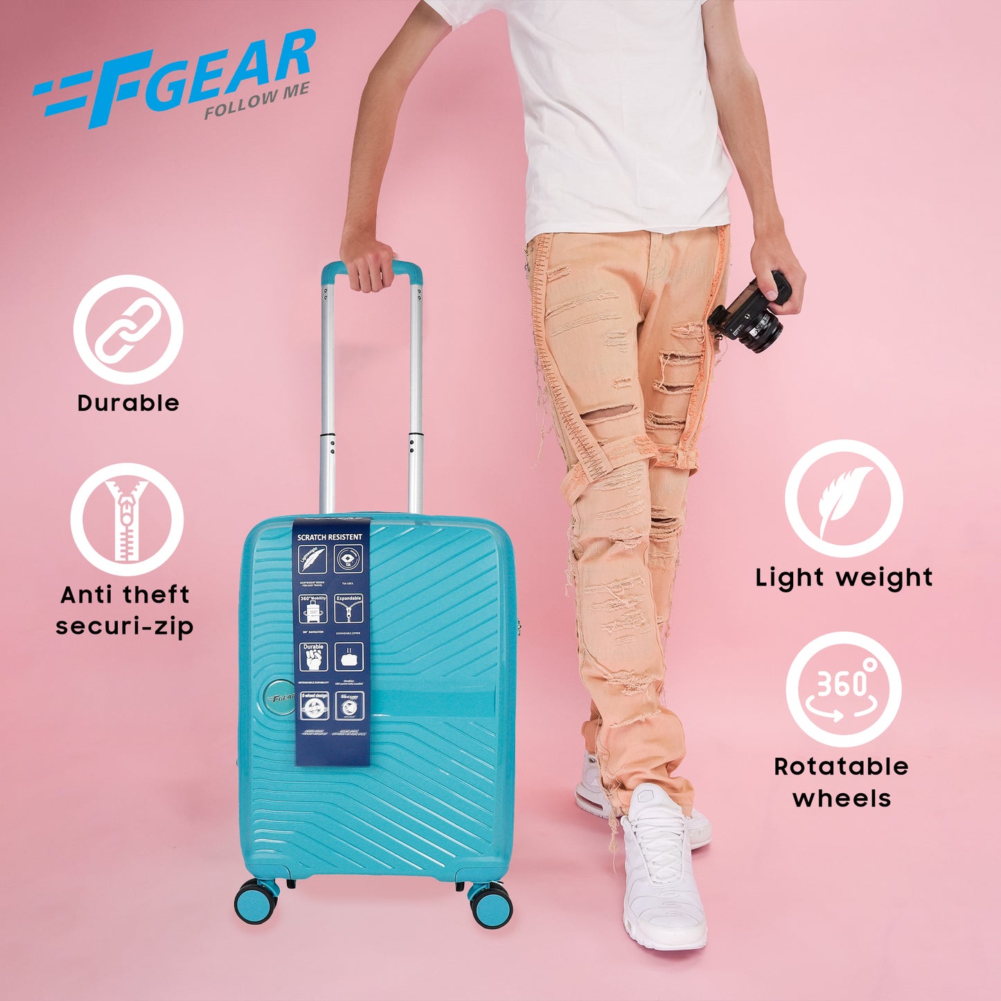 STV PP02 20" Turtle Blue Expandable Cabin (Small) Suitcase