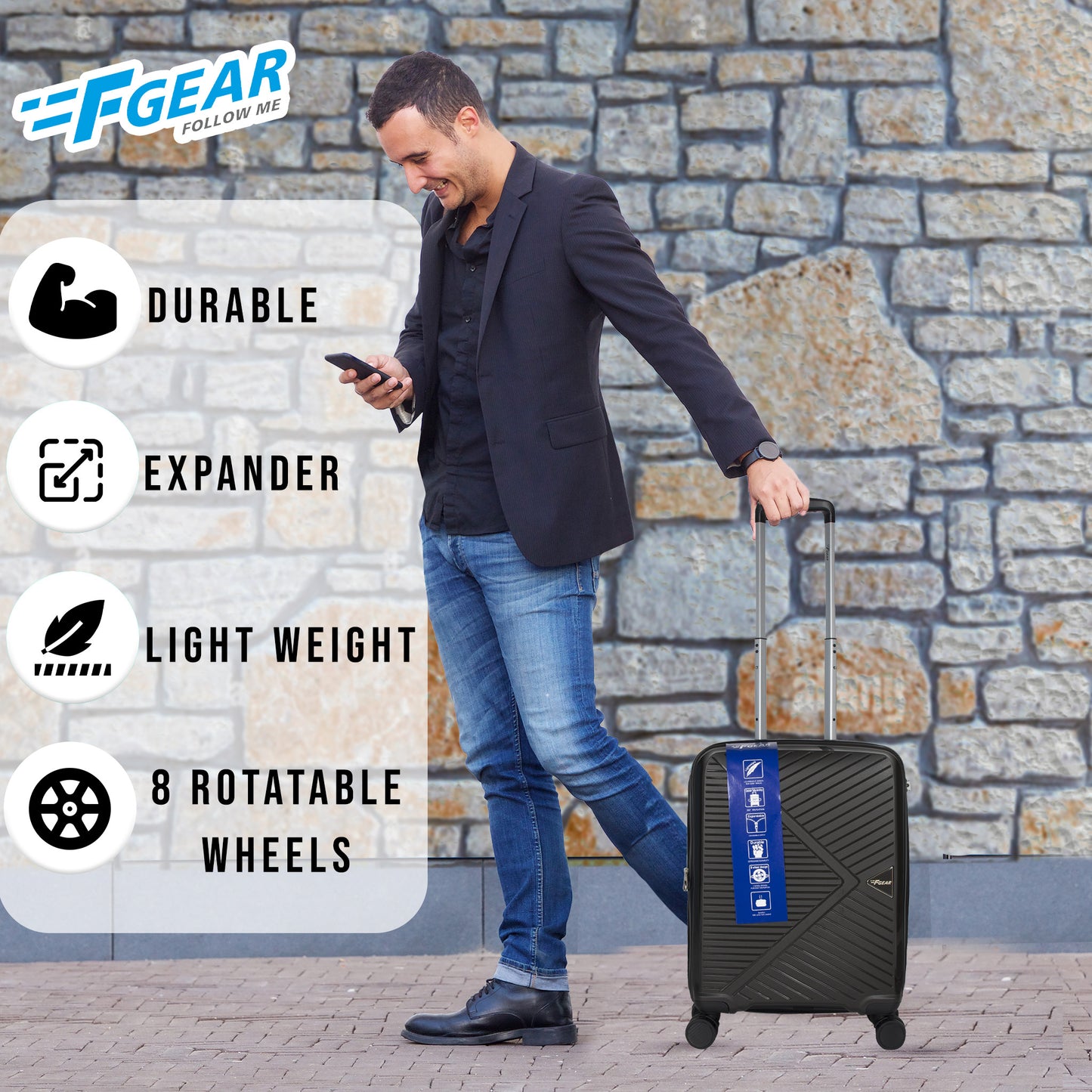 Goliath 20" Grey Expandable Cabin (Small) Suitcase