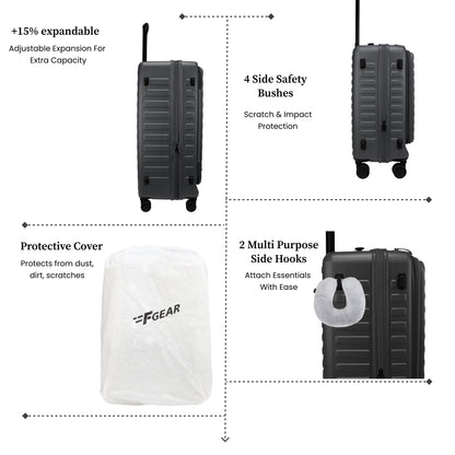 Sedona Small Cabin Pro Steel Grey 55 cms Front-Opening Strolley