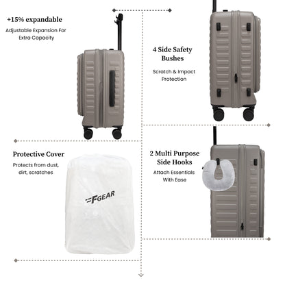 Sedona Small Cabin Pro Taupe 55 cms Front-Opening Strolley